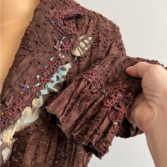 Gorgeous designer Alberto Makali brown jacket L, very flattering - Picture 6 of 8